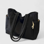 Léa — Sac fourre-tout en ribbed luxueux avec détails en cordon