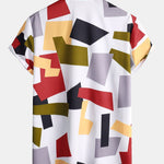 Ensemble Bérénice — chemise à imprimé géométrique color block & short de bain