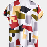 Ensemble Bérénice — chemise à imprimé géométrique color block & short de bain