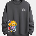 Ensemble — sweat à col rond coupe décontractée à imprimé ours graffiti & pantalon de jogging