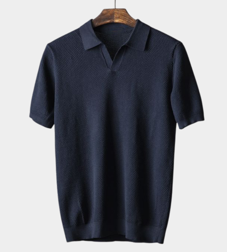 Elijah | Textured knit polo shirt