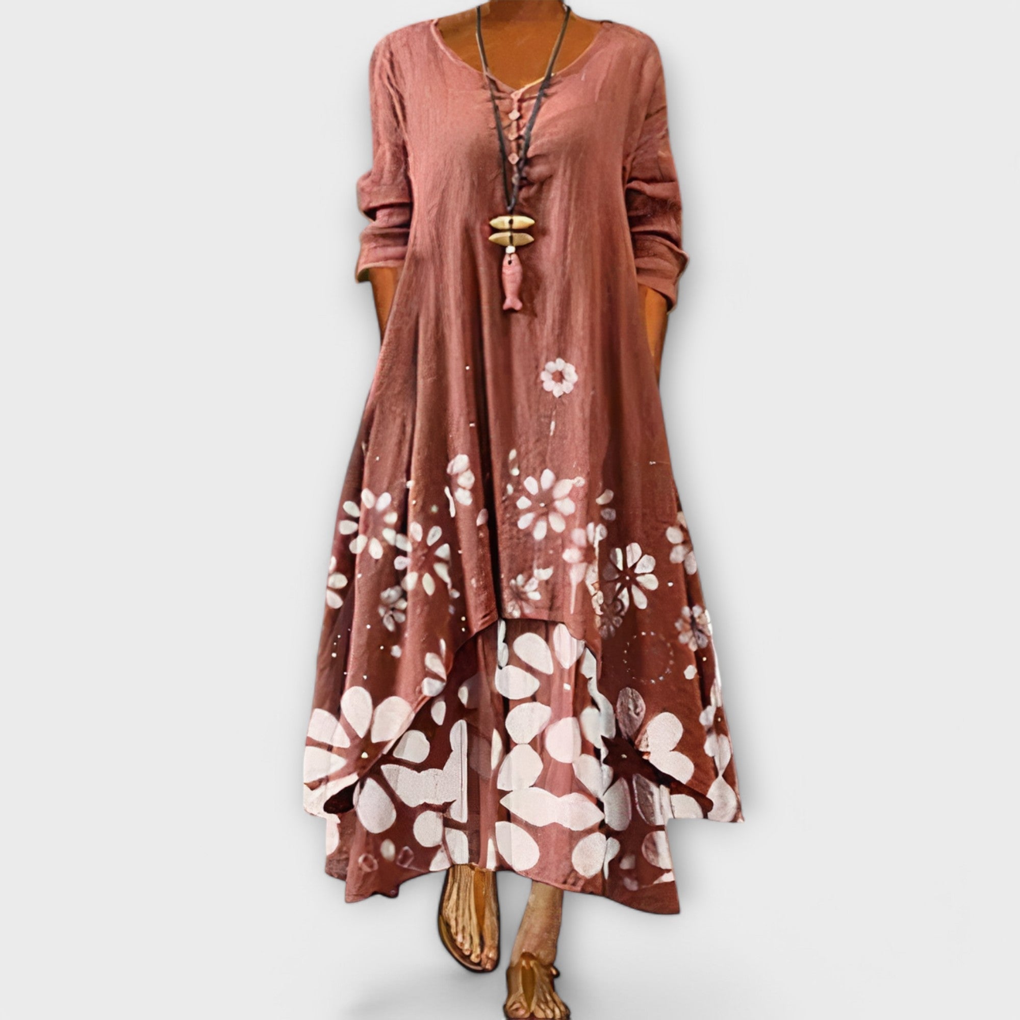Mica | Robe stylée Fleur de suédine