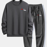 Ensemble — sweat à col rond coupe décontractée à imprimé rayé Paris & pantalon de jogging