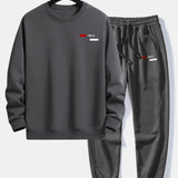 Ensemble — sweat à col rond coupe décontractée à imprimé rayé Paris & pantalon de jogging