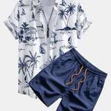 Ensemble — chemise à imprimé nautique & short de bain
