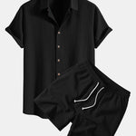 Ensemble Améline — chemise texturée froissée & short texturé froissé à cordon