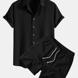 Ensemble Améline — chemise texturée froissée & short texturé froissé à cordon