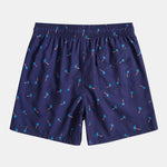 Ensemble — chemise en lin et coton à imprimé palmiers bleus & short de bain