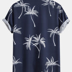 Ensemble — chemise à imprimé palmiers & short à cordon en lin et coton