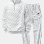 Ensemble — sweat jacquard à damier et col zippé & pantalon de jogging