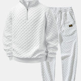 Ensemble — sweat jacquard à damier et col zippé & pantalon de jogging