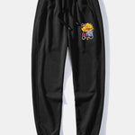 Ensemble — sweat à col rond coupe décontractée à imprimé ours graffiti & pantalon de jogging