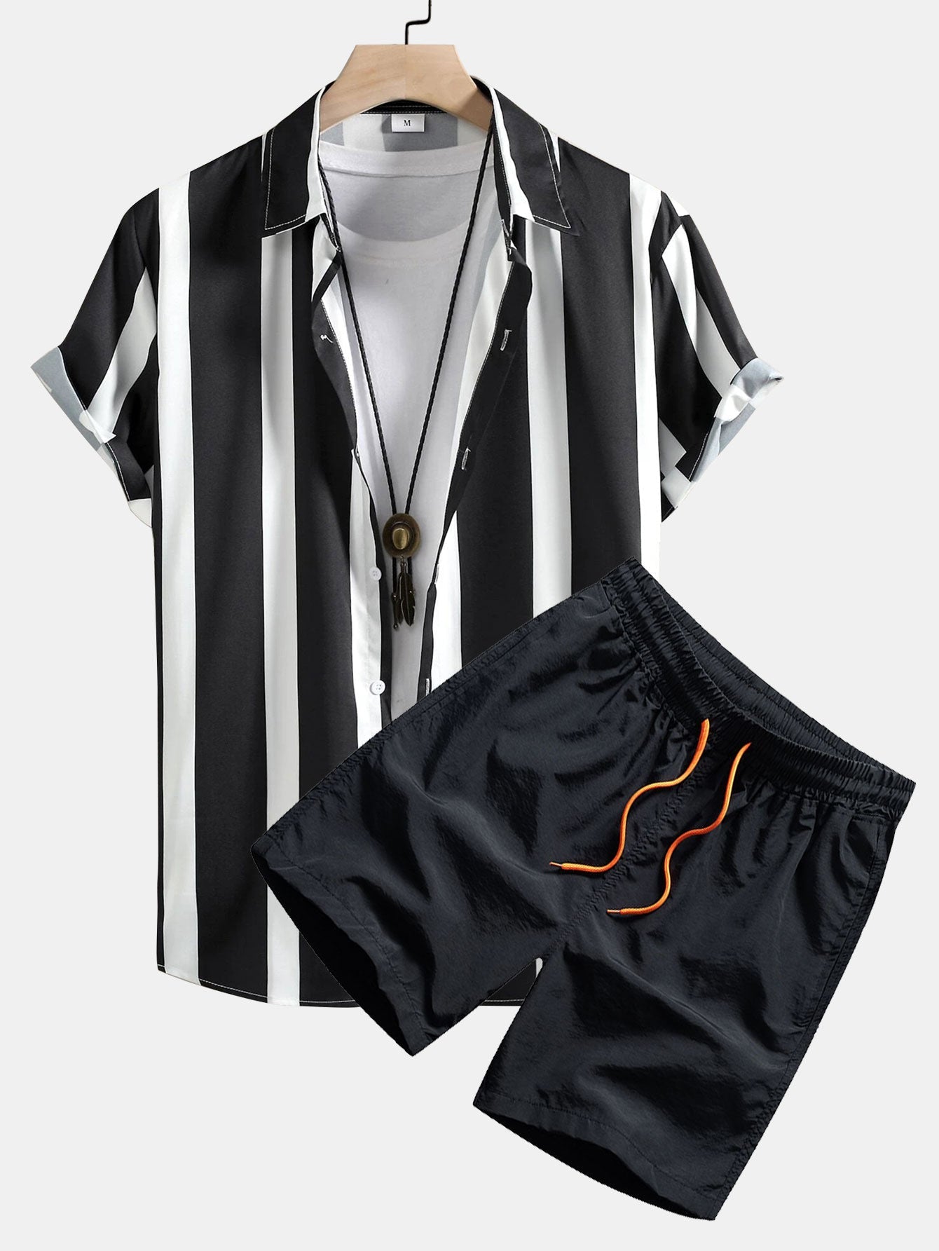 Ensemble Bérénice — chemise à imprimé rayé & short de bain