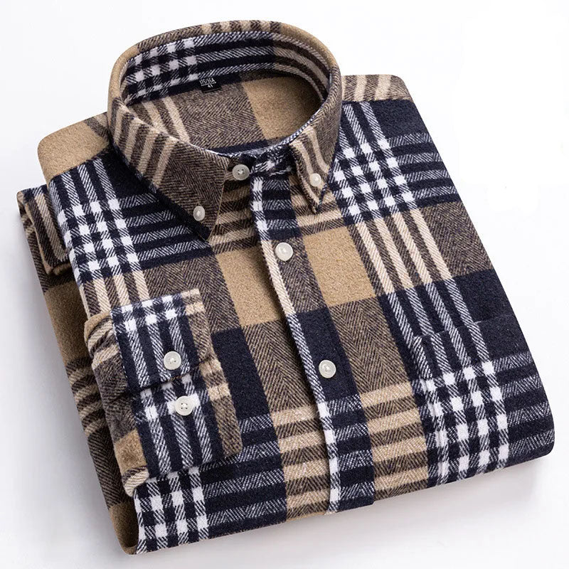 BRUSHED FLANNEL SHIRT FOR MEN
