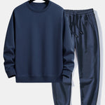 Ensemble — sweat basique à col rond coupe décontractée & pantalon de jogging