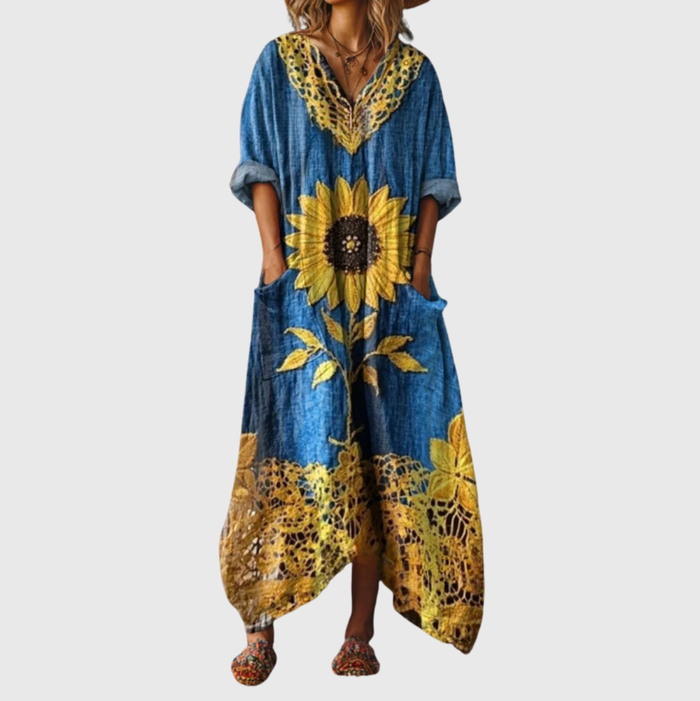 Janina | Robe longue à imprimé coloré