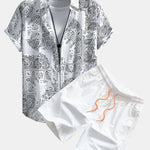 Ensemble Capucine — chemise à imprimé paisley & short de bain