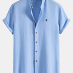 Ensemble — chemise en seersucker à manches courtes & pantalon texturé froissé