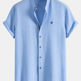 Ensemble — chemise en seersucker à manches courtes & pantalon texturé froissé