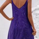 Cassandre | Robe courte scintillante à fines bretelles