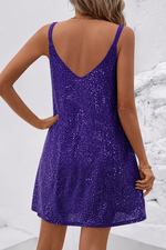 Cassandre | Robe courte scintillante à fines bretelles