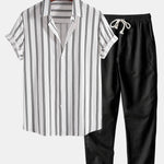 Ensemble Capucine — chemise en lin rayé & pantalon en lin à jambe droite