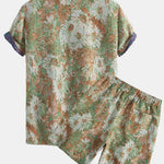 Ensemble — chemise cubaine jacquard à fleurs peintes & short