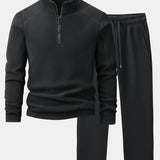 Ensemble — sweat polaire à col zippé & pantalon polaire à jambe droite