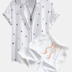 Ensemble — chemise à imprimé palmiers, ancres et voiliers & short de bain