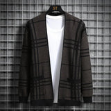 CHECKERED KNIT CARDIGAN FOR MEN