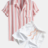 Ensemble Capucine — chemise rayée à col cubain & short de bain