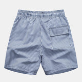 Ensemble Améline — chemise à imprimé palmiers & short de bain à imprimé rayé