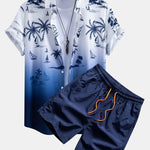 Ensemble — chemise à imprimé palmiers dégradé & short de bain
