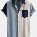 Ensemble — chemise patchwork en velours côtelé à manches courtes & short en velours côtelé à cordon