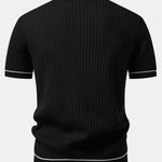 Ensemble — polo gaufré zippé en maille à bordure contrastante & pantalon fuselé coupe slim