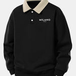 Ensemble — sweat polo contrastant à imprimé Milano & pantalon de jogging à plis