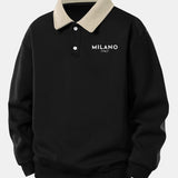 Ensemble — sweat polo contrastant à imprimé Milano & pantalon de jogging à plis