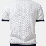 Ensemble — polo en maille texturée contrastante à col V & pantalon fuselé