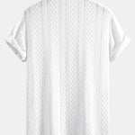 Ensemble — chemise jacquard à losanges géométriques & short à cordon en lin mélangé