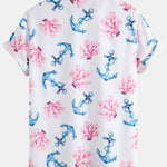 Ensemble — chemise à imprimé coraux et ancres & short de bain