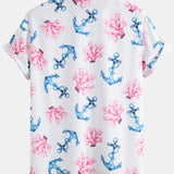 Ensemble — chemise à imprimé coraux et ancres & short de bain