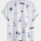 Ensemble — chemise à imprimé palmiers nautique & short de bain à imprimé rayé