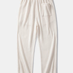Ensemble — polo en maille rayée à col Johnny & pantalon gaufré en maille à cordon
