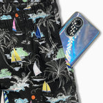 Ensemble — chemise en lin et viscose & short de bain à imprimé palmiers et voiliers