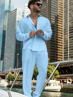 STRAIGHT LINEN TROUSERS FOR MEN