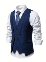 V NECK BUTTON VEST FOR MEN