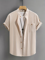 CREW NECK BUTTON SHIRT FOR MEN