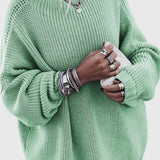 Esther | Pull ample en grosse maille à manches raglan