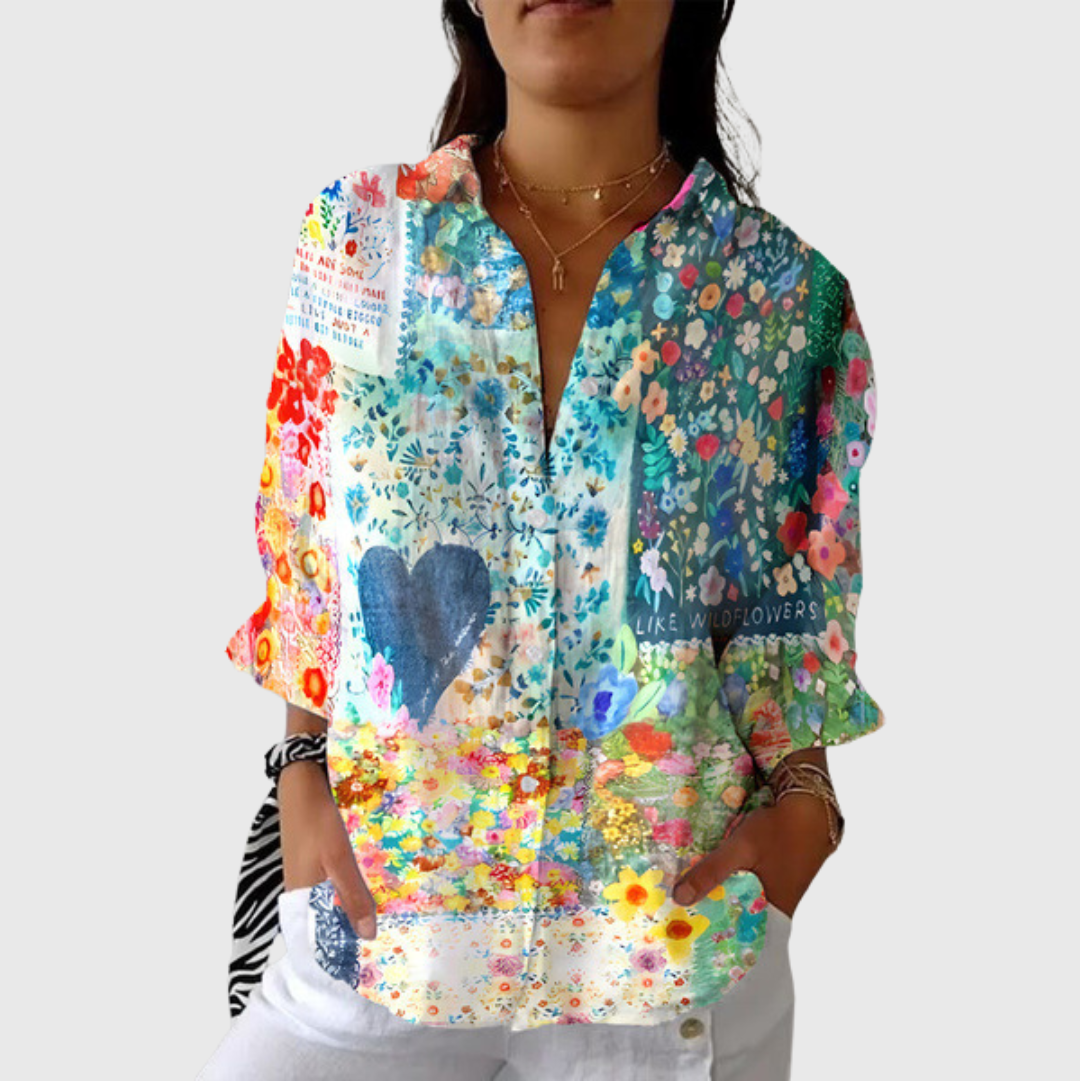 Constance — Blouse imprimée légère et colorée