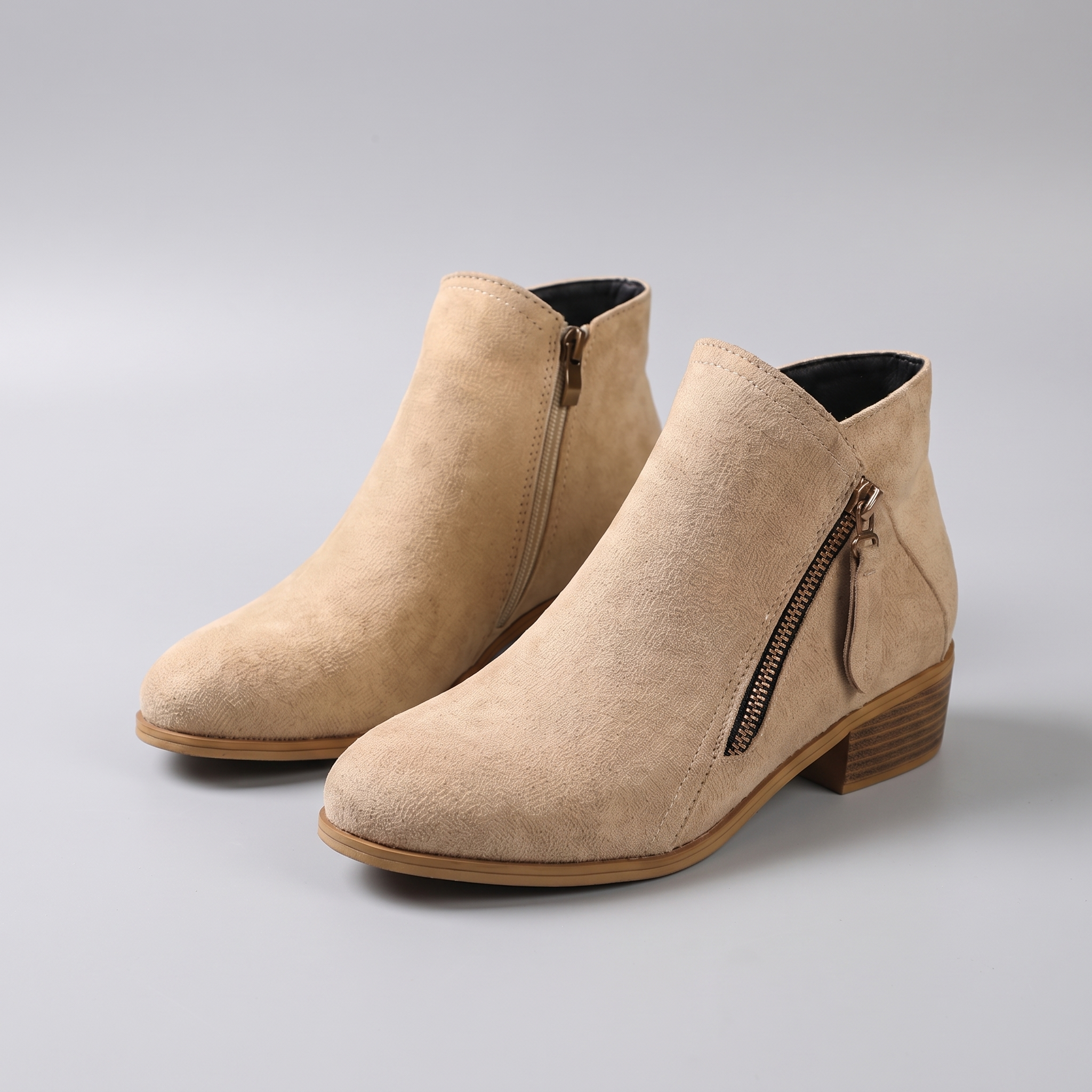 Calvera | Bottines confort Beige, vue de face